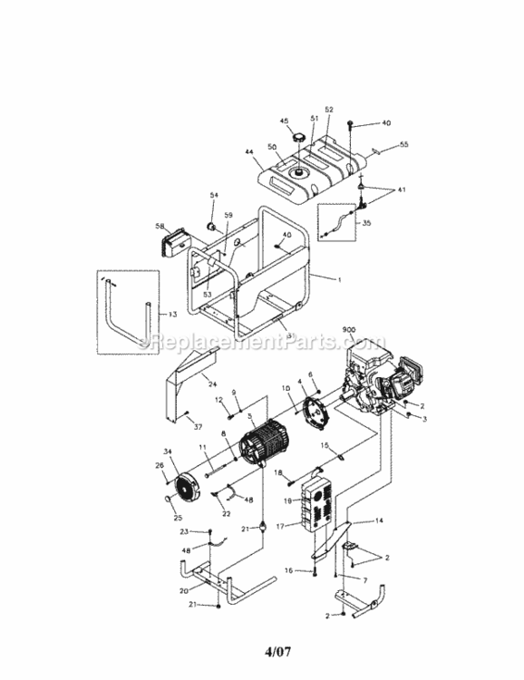 Page A Diagram and Parts List for 580325610  Craftsman Generator