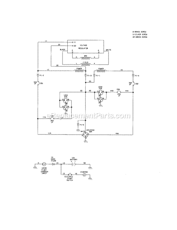 Page E Diagram and Parts List for 580326301  Craftsman Generator