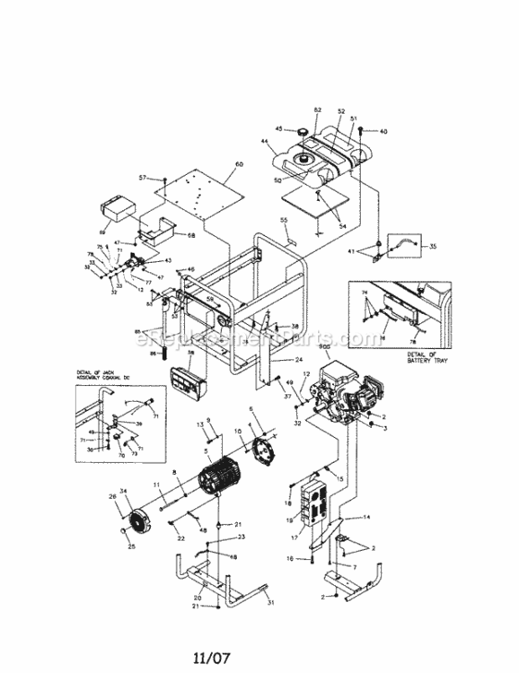Page A Diagram and Parts List for 580326311  Craftsman Generator