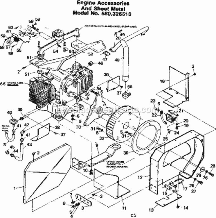 Page C Diagram and Parts List for 580326510  Craftsman Generator