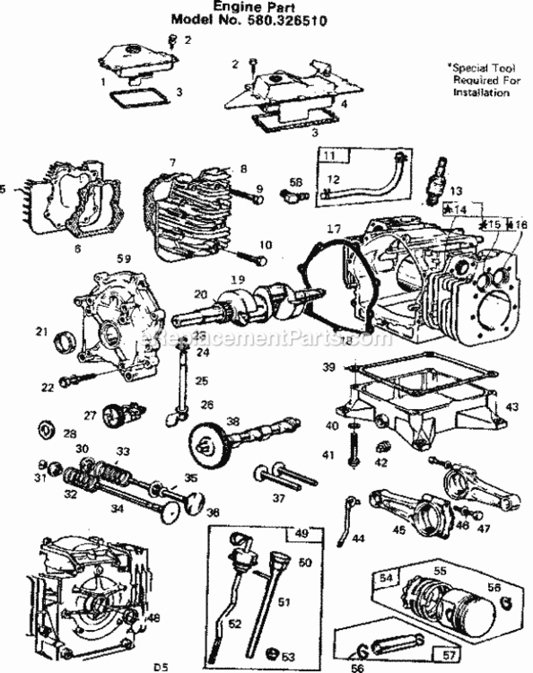 Page D Diagram and Parts List for 580326510  Craftsman Generator