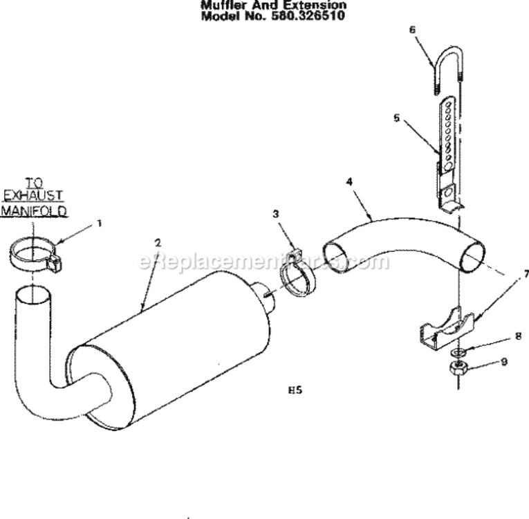 Page H Diagram and Parts List for 580326510  Craftsman Generator