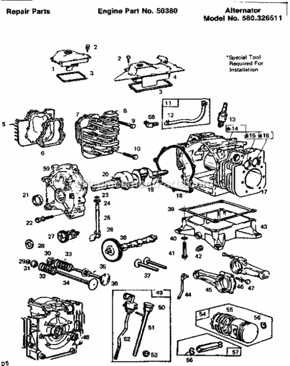 Page D Diagram and Parts List for 580326511  Craftsman Generator