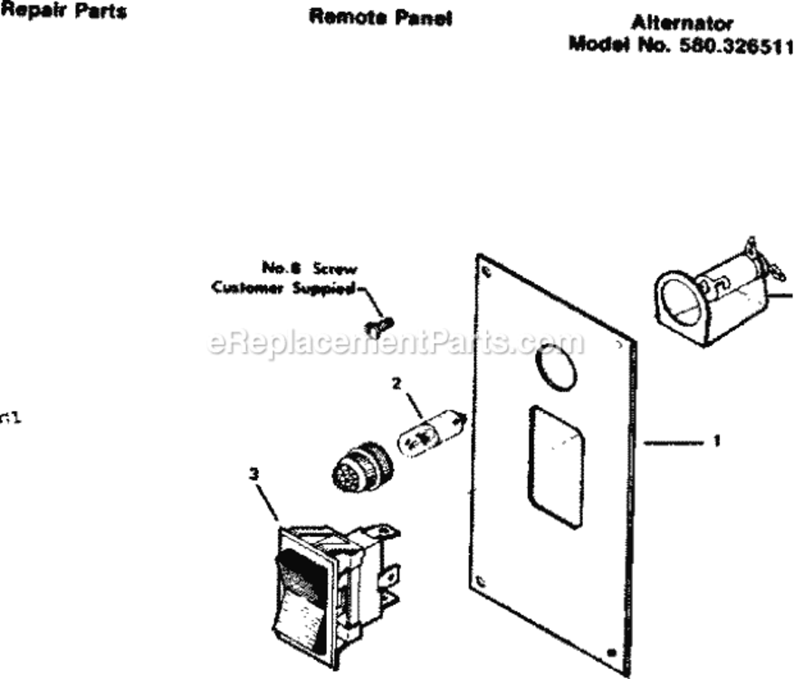 Page G Diagram and Parts List for 580326511  Craftsman Generator