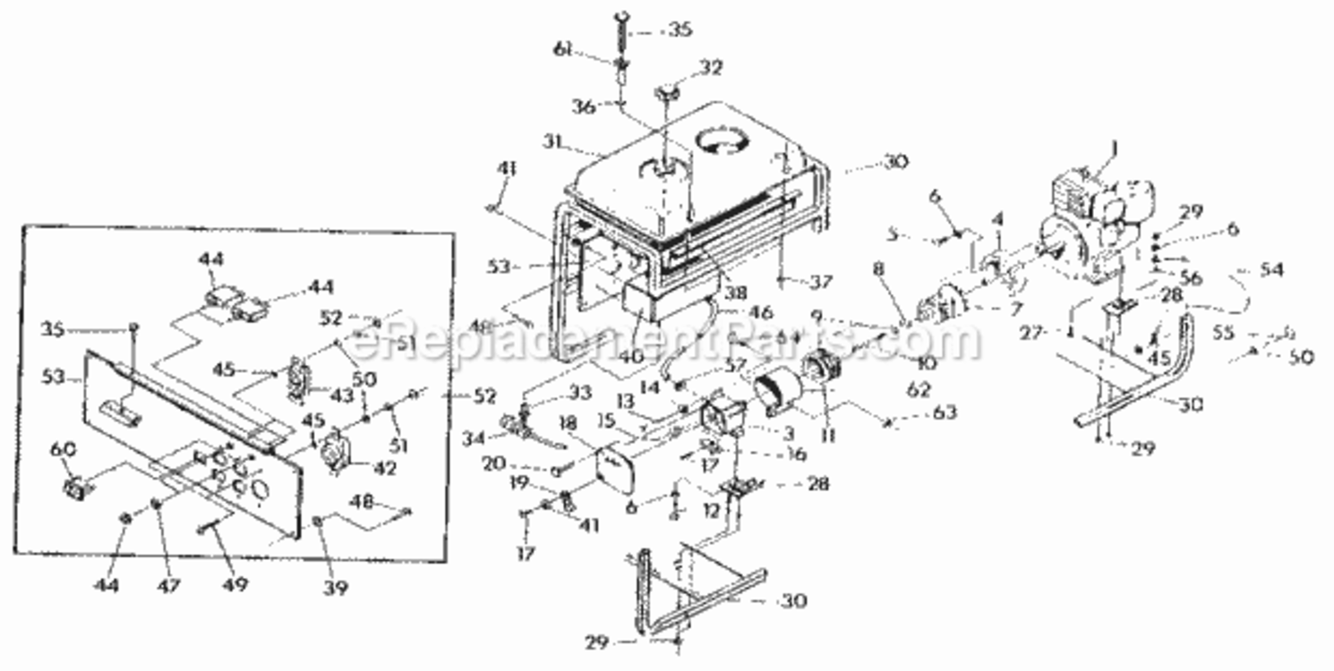 Page B Diagram and Parts List for 580326980  Craftsman Generator