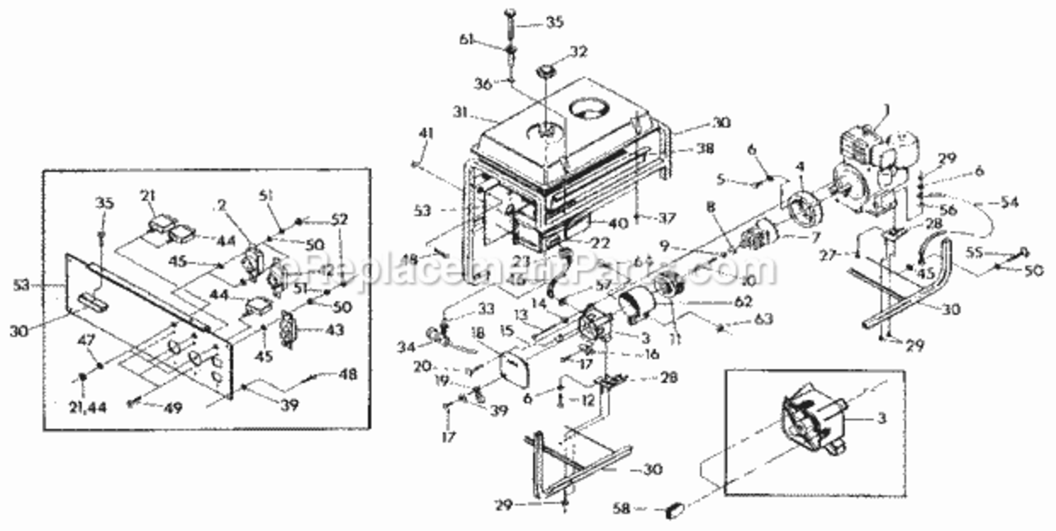 Page A Diagram and Parts List for 58032699  Craftsman Generator