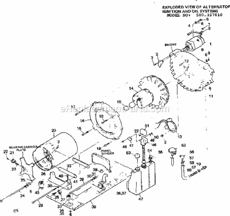 Page C Diagram and Parts List for 580327010  Craftsman Generator