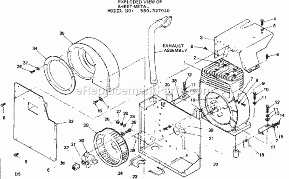 Page D Diagram and Parts List for 580327010  Craftsman Generator