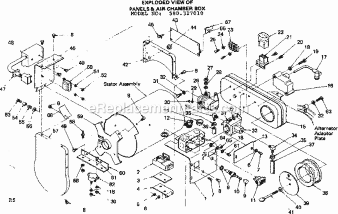 Page E Diagram and Parts List for 580327010  Craftsman Generator