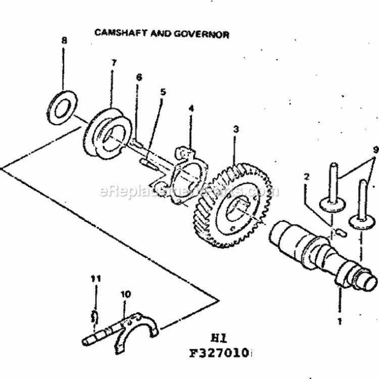 Page H Diagram and Parts List for 580327010  Craftsman Generator