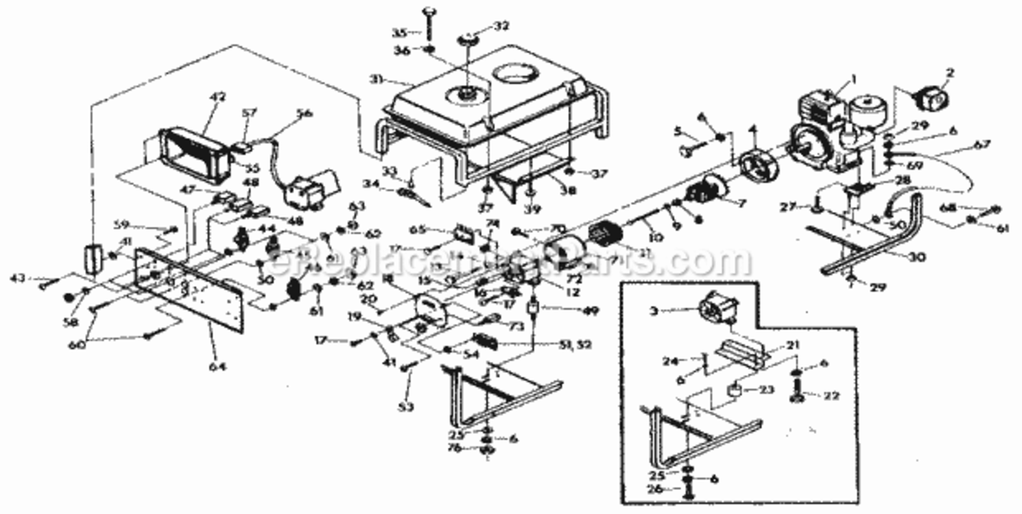 Page A Diagram and Parts List for 580327054  Craftsman Generator