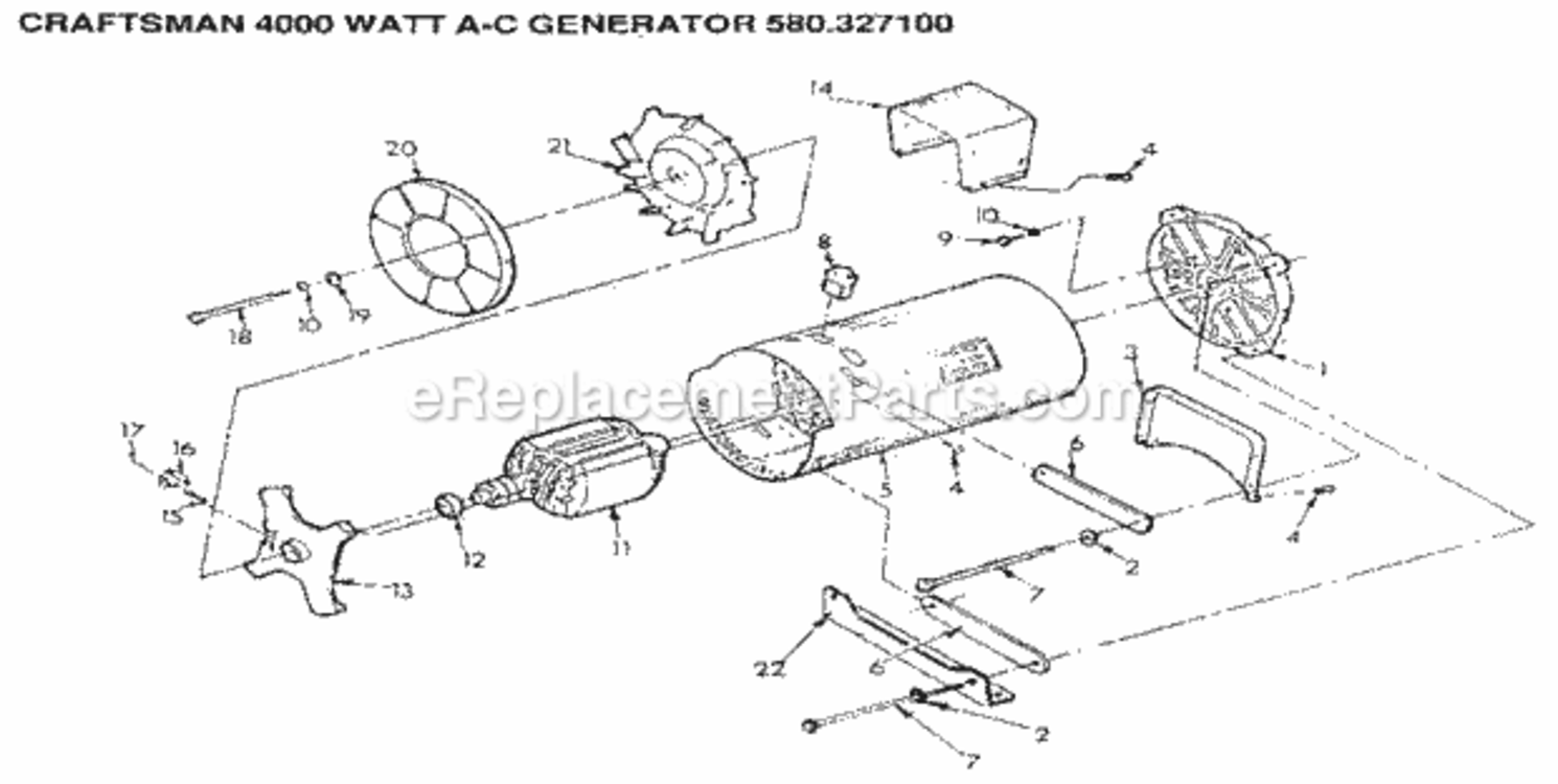 Page A Diagram and Parts List for 580327100  Craftsman Generator