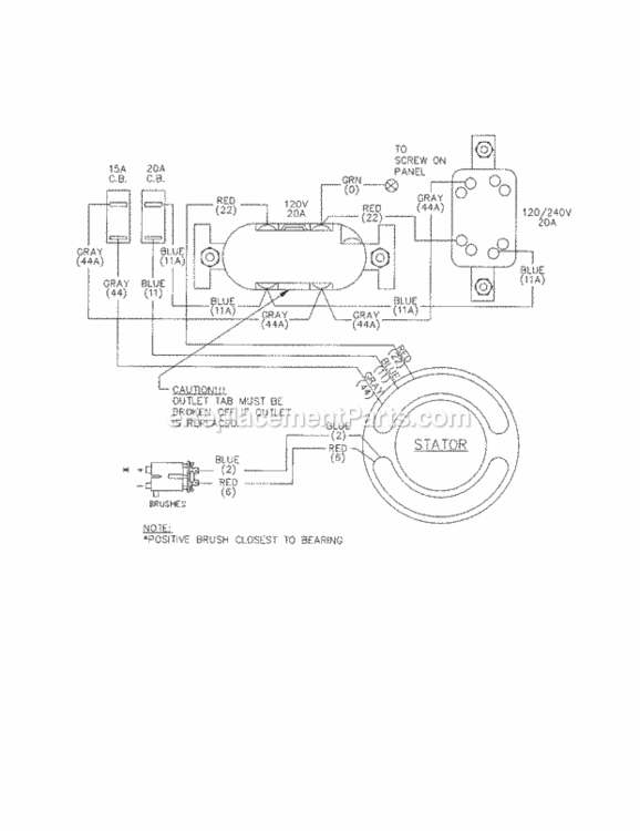 Page F Diagram and Parts List for 580327130  Craftsman Generator