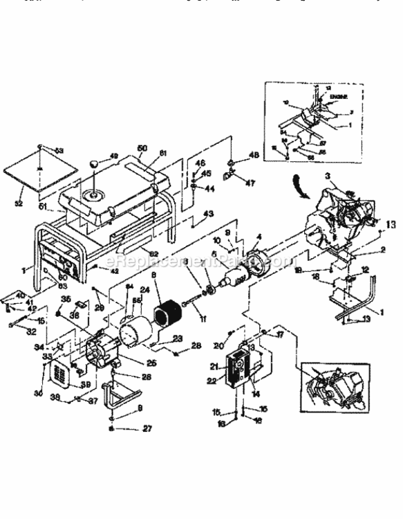 Page B Diagram and Parts List for 580327250  Craftsman Generator
