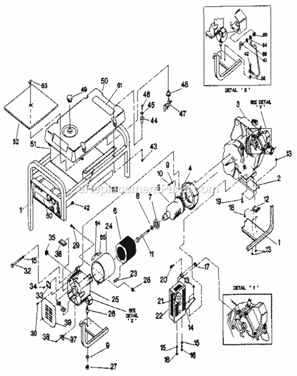 Page B Diagram and Parts List for 580327251  Craftsman Generator