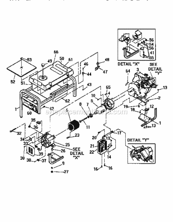 Page B Diagram and Parts List for 580327252  Craftsman Generator