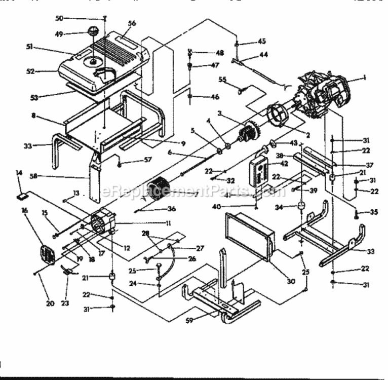 Page B Diagram and Parts List for 58032728  Craftsman Generator