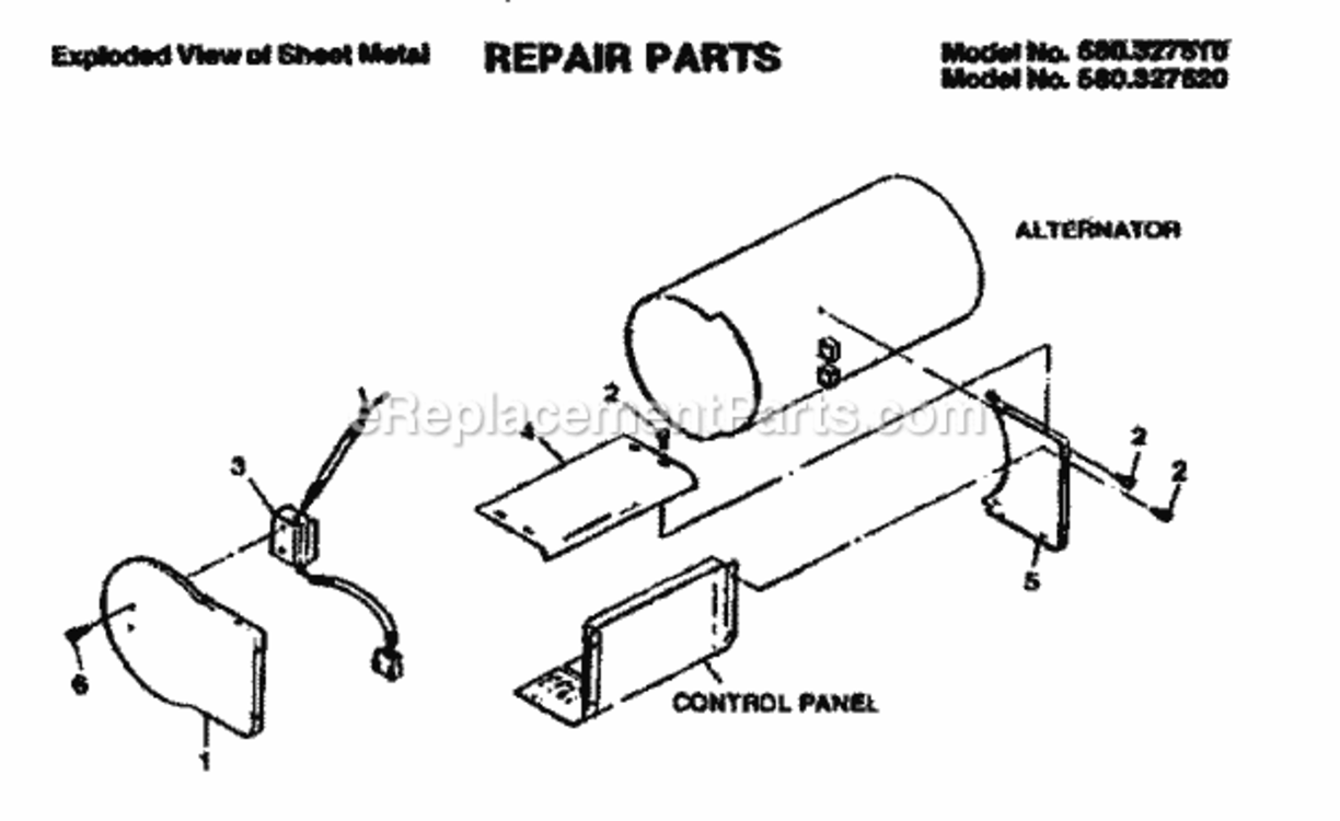 Page F Diagram and Parts List for 580327520  Craftsman Generator