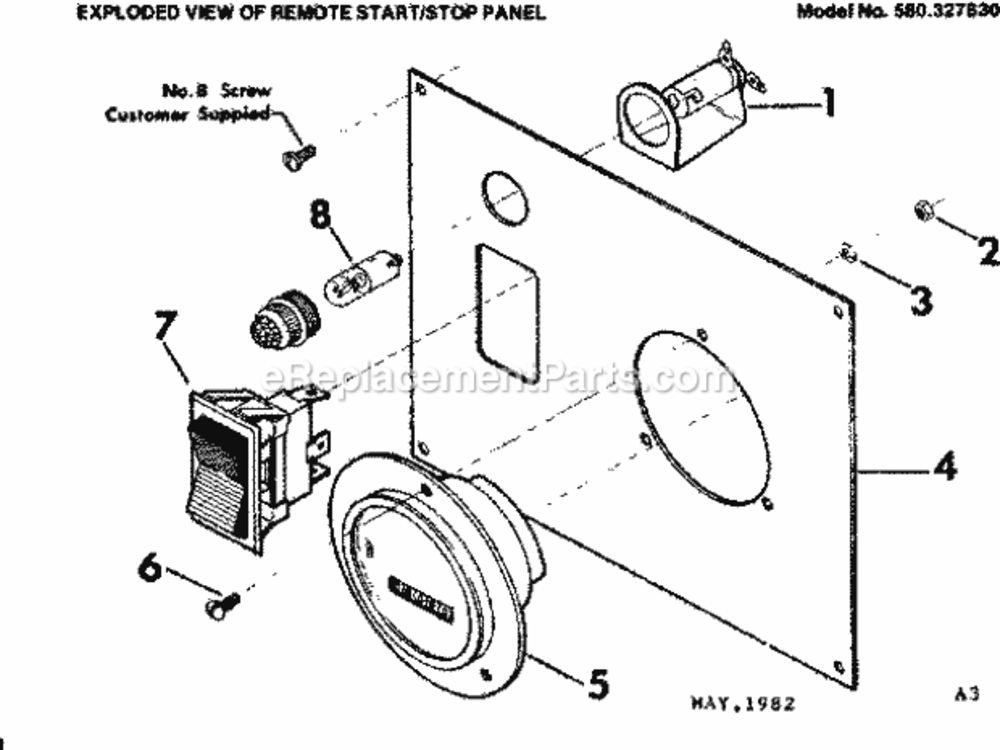 Page A Diagram and Parts List for 580327830  Craftsman Generator