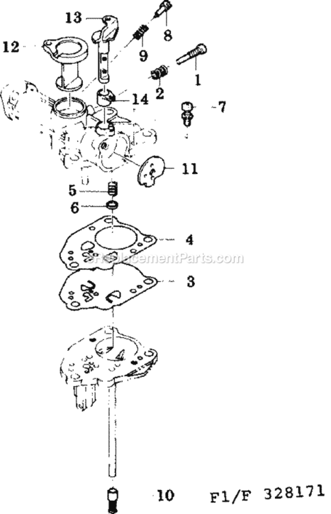 Page F Diagram and Parts List for 580328171  Craftsman Generator