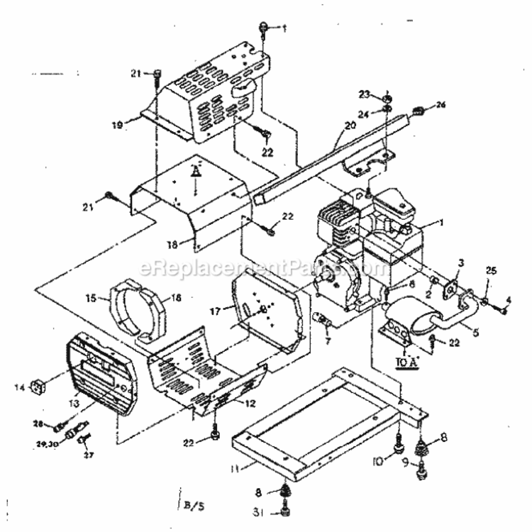 Page B Diagram and Parts List for 580328183  Craftsman Generator