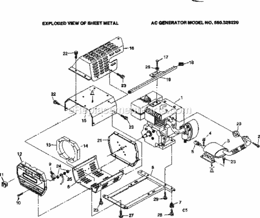 Page C Diagram and Parts List for 580328210  Craftsman Generator