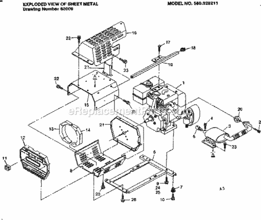 Page A Diagram and Parts List for 580328211  Craftsman Generator
