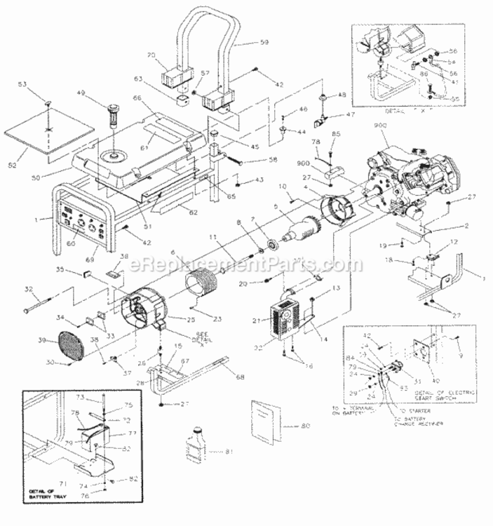 Page A Diagram and Parts List for 580329140  Craftsman Generator