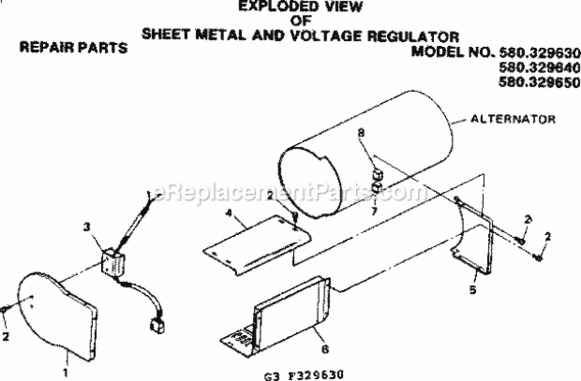 Page G Diagram and Parts List for 580329640  Craftsman Generator
