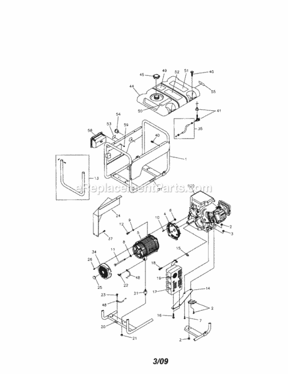 Page A Diagram and Parts List for 580675612  Craftsman Generator