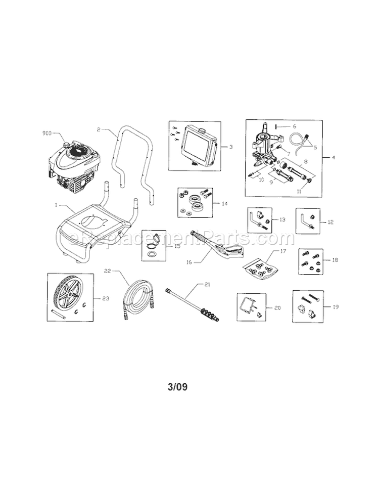 Pressure Washer Diagram and Parts List for 580676631  Craftsman Pressure Washer