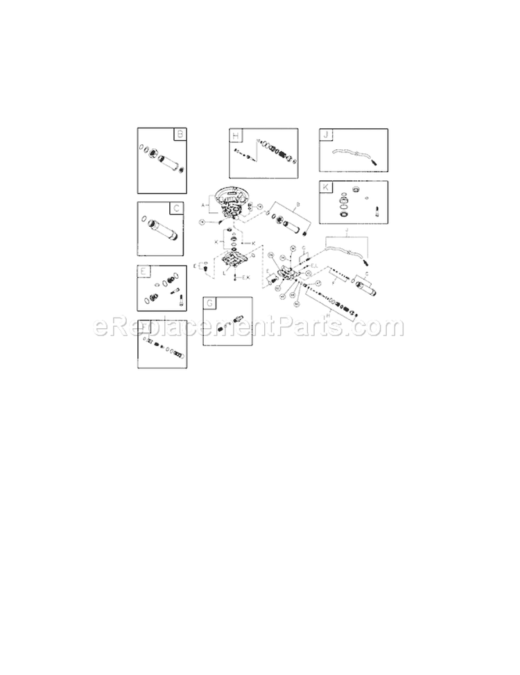 Pump Assembly Diagram and Parts List for 580676660  Craftsman Pressure Washer