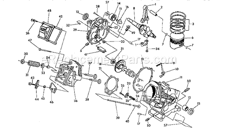 Crankshaft Diagram and Parts List for 580742780  Craftsman Pressure Washer