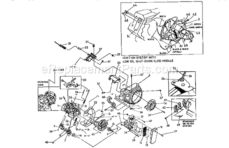 Engine Diagram and Parts List for 580742781  Craftsman Pressure Washer