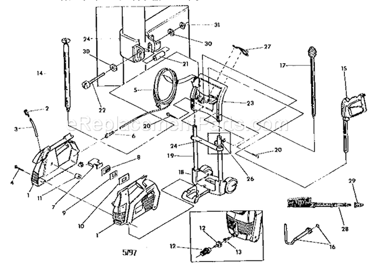 Page A Diagram and Parts List for 580751410  Craftsman Pressure Washer