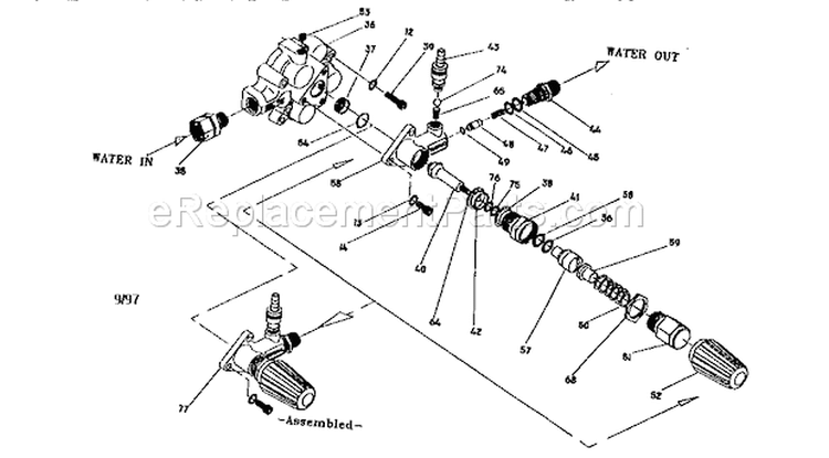 Page B Diagram and Parts List for 580751500  Craftsman Pressure Washer