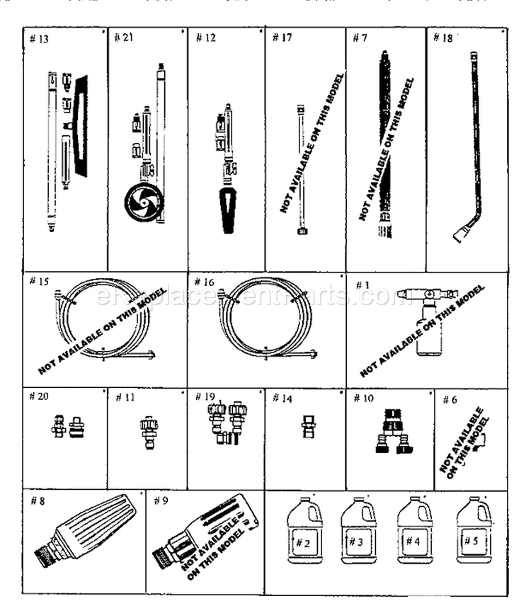 Accessories Diagram and Parts List for 580751500  Craftsman Pressure Washer