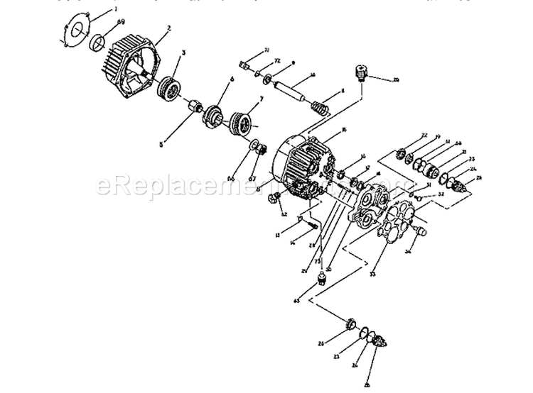 Crankcase Diagram and Parts List for 580751781  Craftsman Pressure Washer