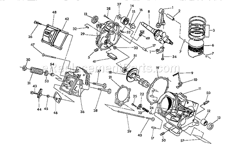 Crankshaft Diagram and Parts List for 580751781  Craftsman Pressure Washer