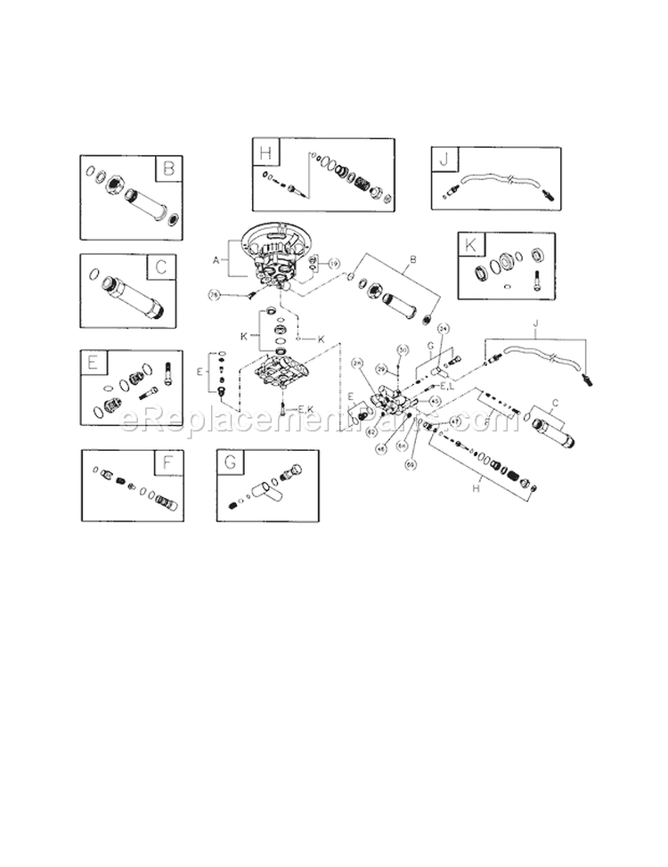 Pump Diagram and Parts List for 580752000  Craftsman Pressure Washer