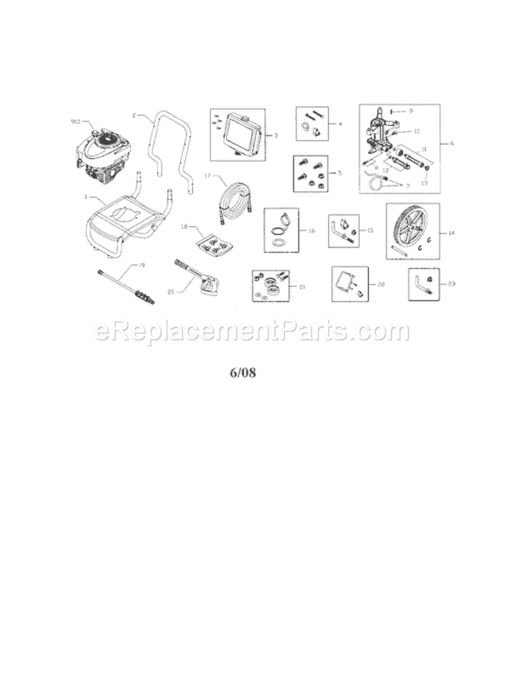 Pressure Washer Diagram and Parts List for 580752052  Craftsman Pressure Washer