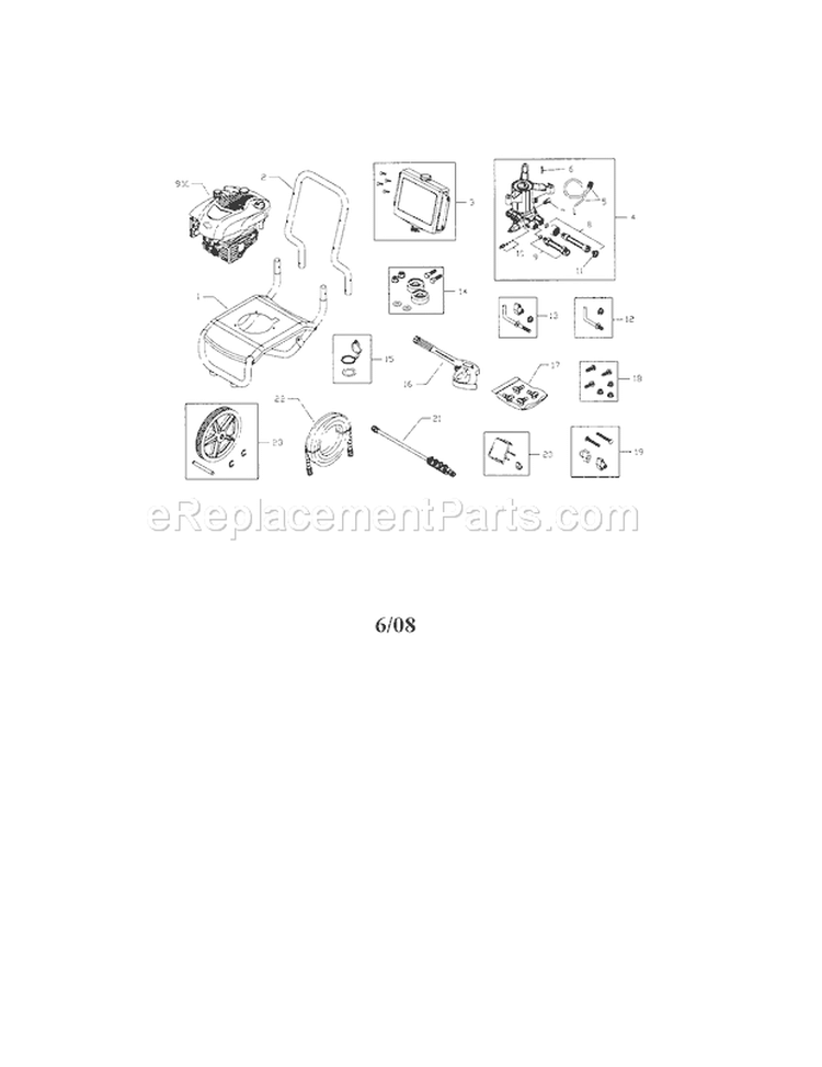 Pressure Washer Diagram and Parts List for 580752131  Craftsman Pressure Washer