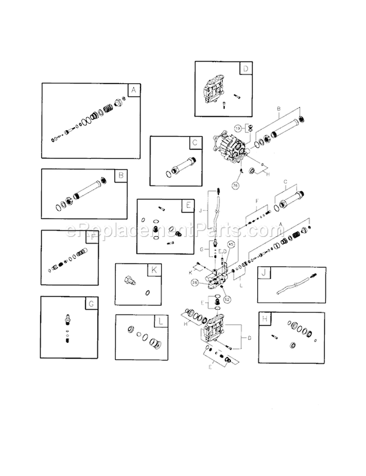 Pump Diagram and Parts List for 580752160  Craftsman Pressure Washer