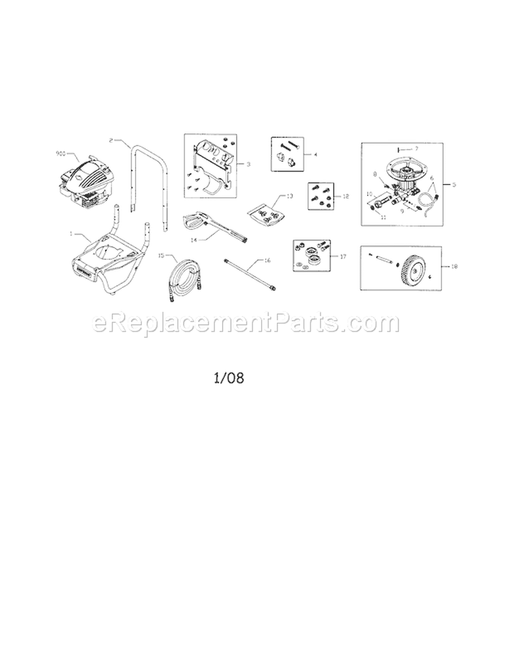 Pressure Washer Diagram and Parts List for 580752180  Craftsman Pressure Washer