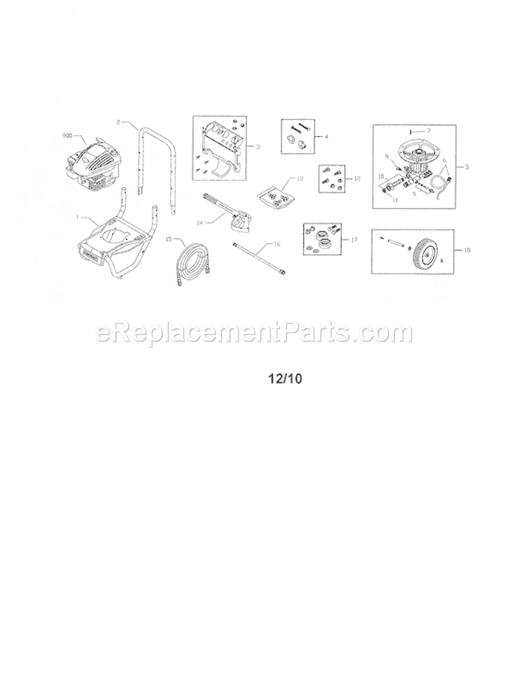 Pressure Washer Diagram and Parts List for 580752181  Craftsman Pressure Washer