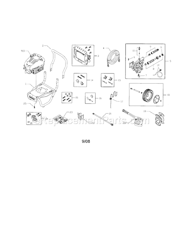 Pressure Washer Diagram and Parts List for 580752211  Craftsman Pressure Washer