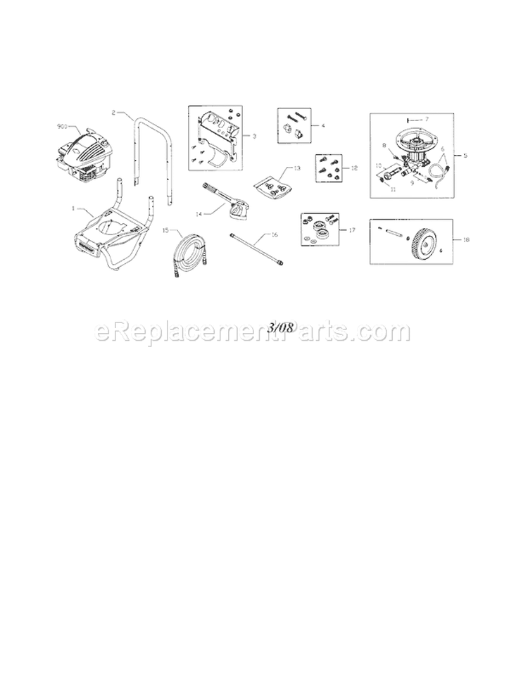 Pressure Washer Diagram and Parts List for 580752241  Craftsman Pressure Washer