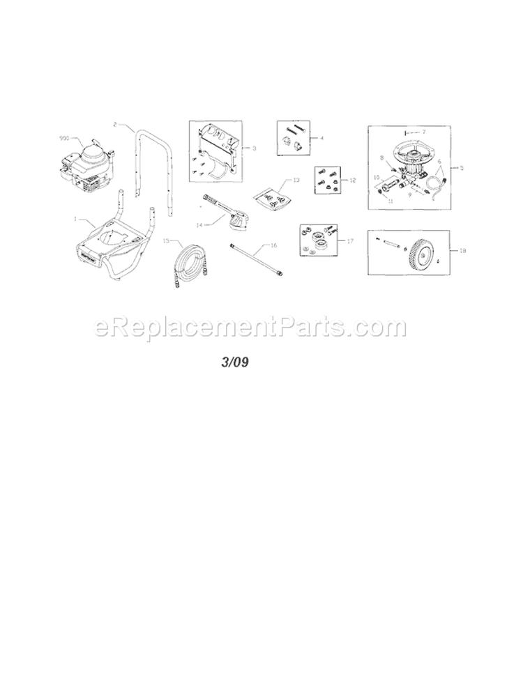 Pressure Washer Diagram and Parts List for 580752242  Craftsman Pressure Washer