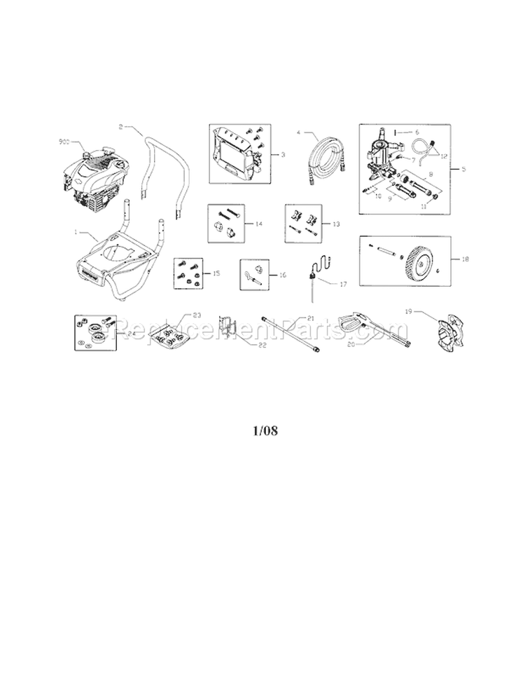 Pressure Washer Diagram and Parts List for 580752250  Craftsman Pressure Washer