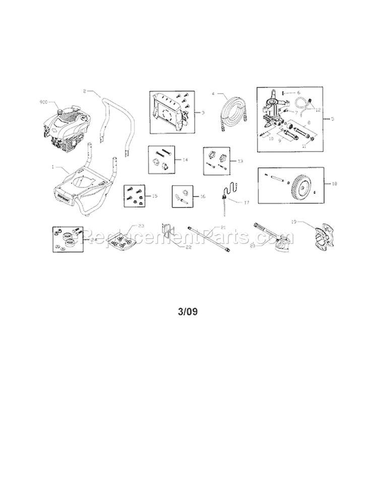 Pressure Washer Diagram and Parts List for 580752251  Craftsman Pressure Washer